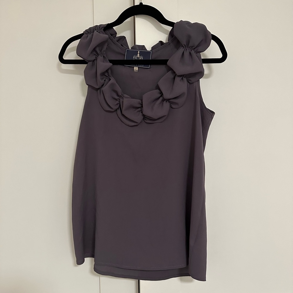 Sleeveless Top with Gathered Neckline Detail